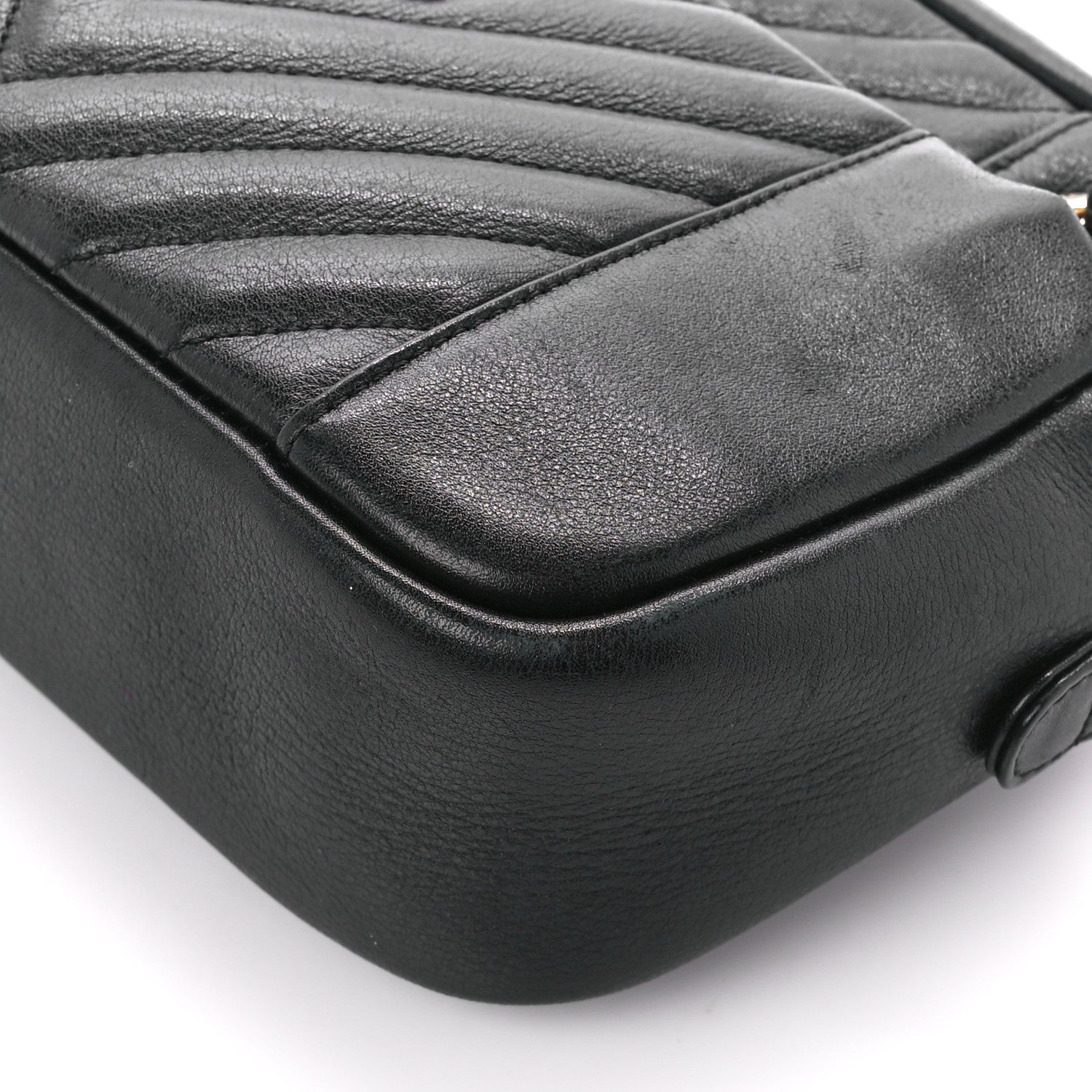 Chanel Calfskin Quilted Daily Chevron Camera Case Black 10 of 12