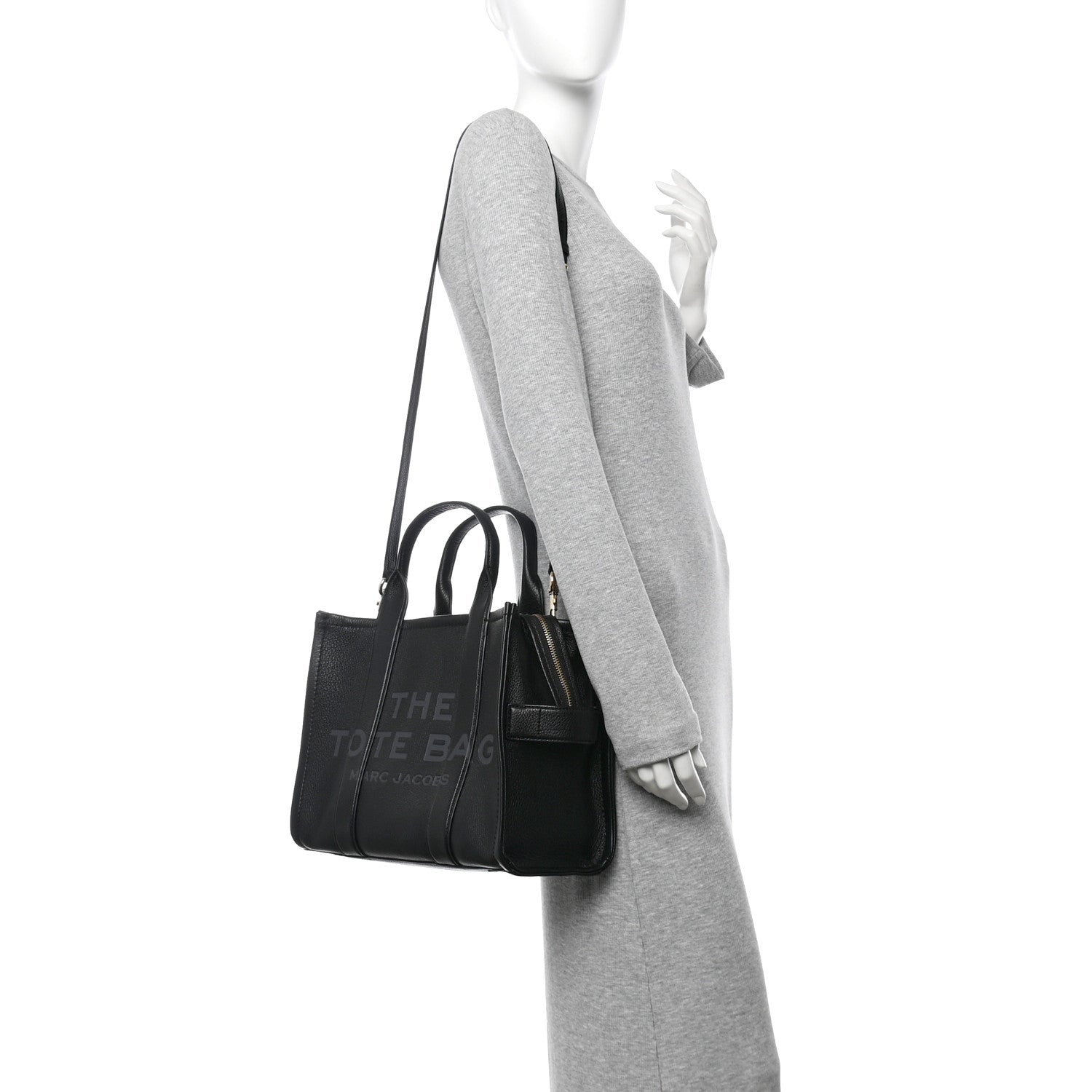 Marc Jacobs Grained Calfskin Medium The Tote Bag Black 2 of 10