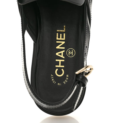 Chanel Shiny Calfskin Slingback Loafers 39.5  Black 7 of 10