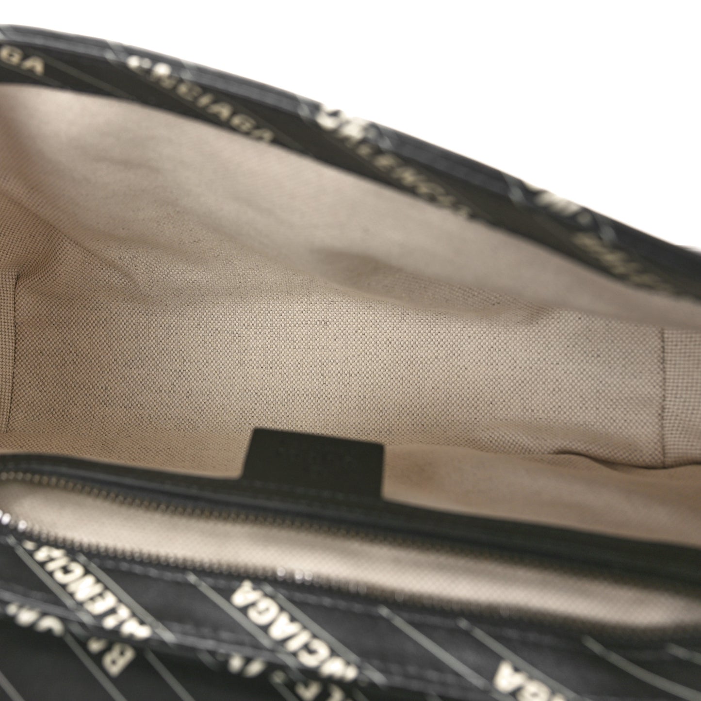 X BALENCIAGA Calfskin Matelasse Logo Print Small GG Marmont Shoulder Bag Black
