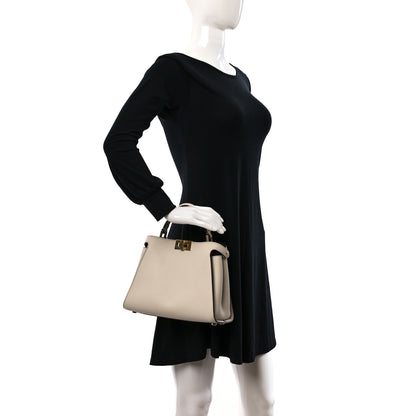 Fendi Vitello Tahiti Burro Bi-Color Medium Peekaboo Iconic Essentially Satchel Camelia Fragola Dark Blue 2 of 14