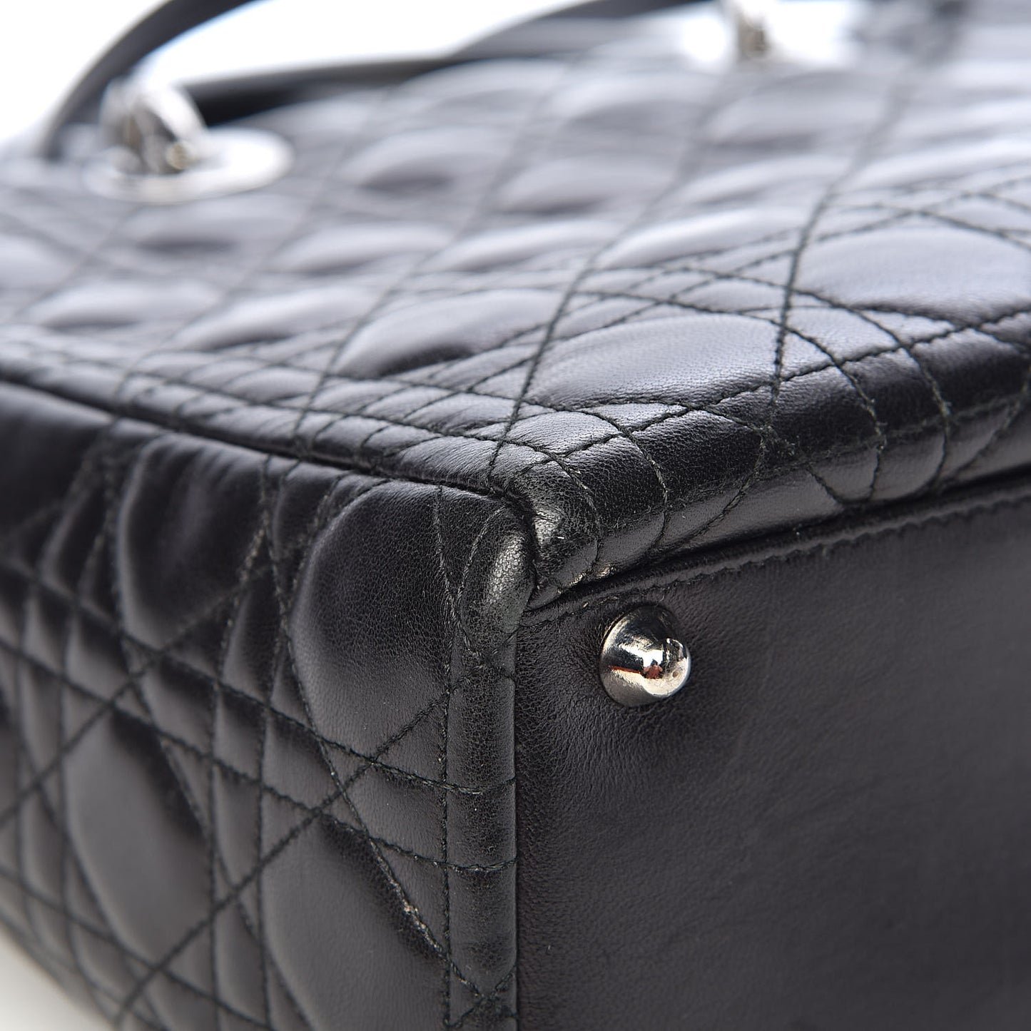 Lambskin Cannage Large Lady Dior Black