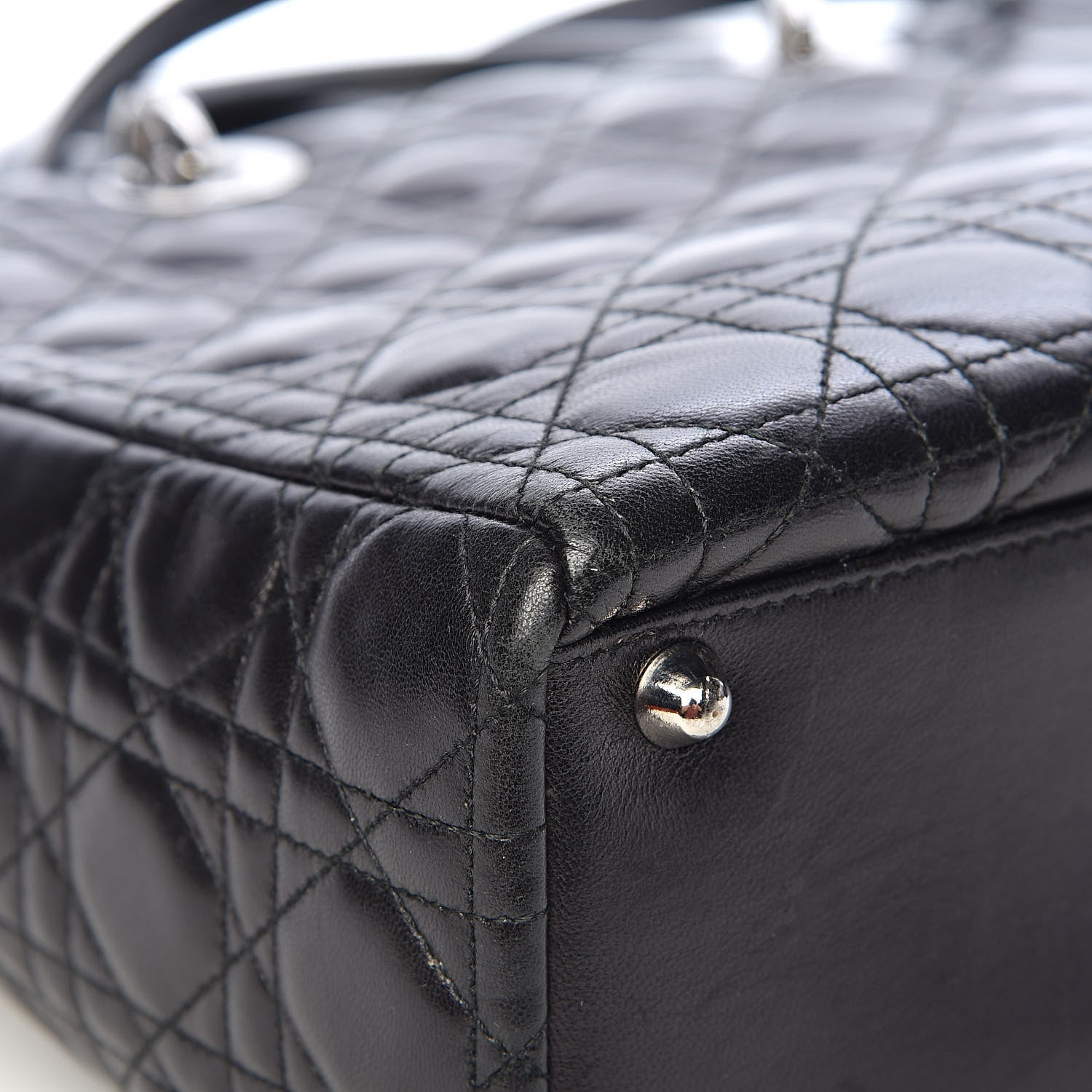 Christian Dior Lambskin Cannage Large Lady Dior Black 11 of 15