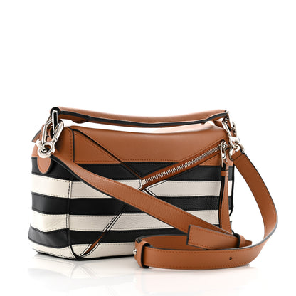 Loewe Calfskin Marine Stripe Small Puzzle Bag Tan 3 of 10