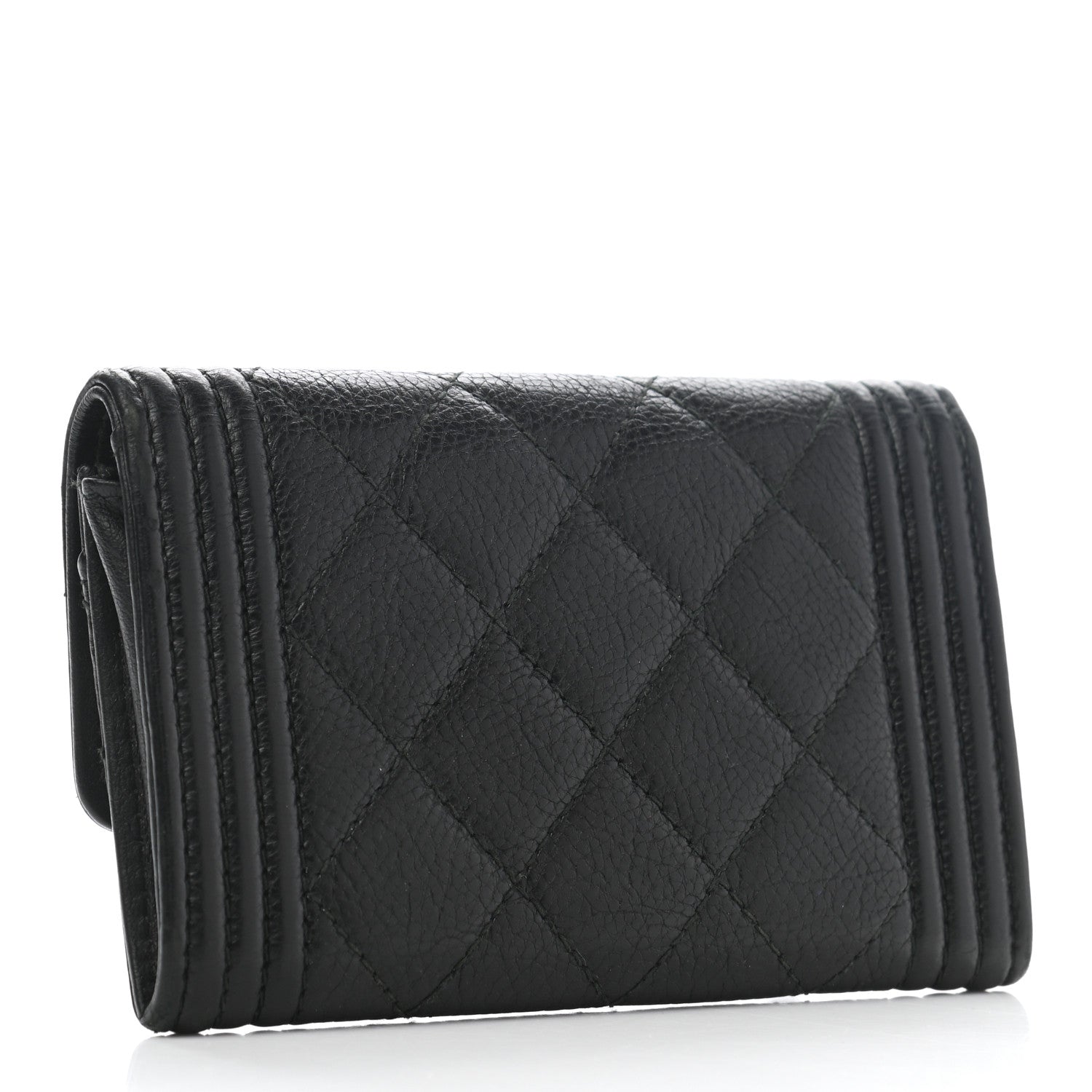 Chanel Caviar Quilted Boy Flap Card Holder Black 3 of 9