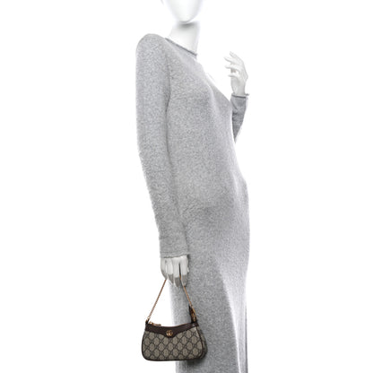 Gucci GG Supreme Monogram Textured Dollar Calfskin Mini Ophidia Chain Bag Beige Ebony 2 of 10