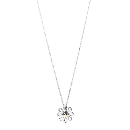 Tiffany Sterling Silver 18K Yellow Gold Daisy Pendant Necklace 1 of 7