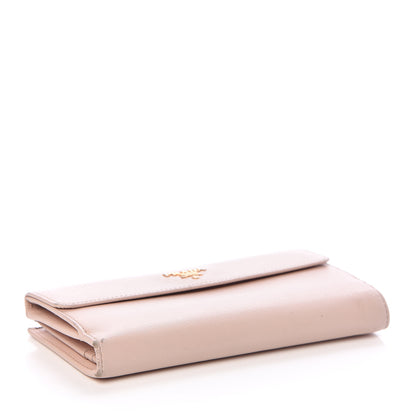 Prada Saffiano Metal Continental Flap Wallet Cipria 4 of 13