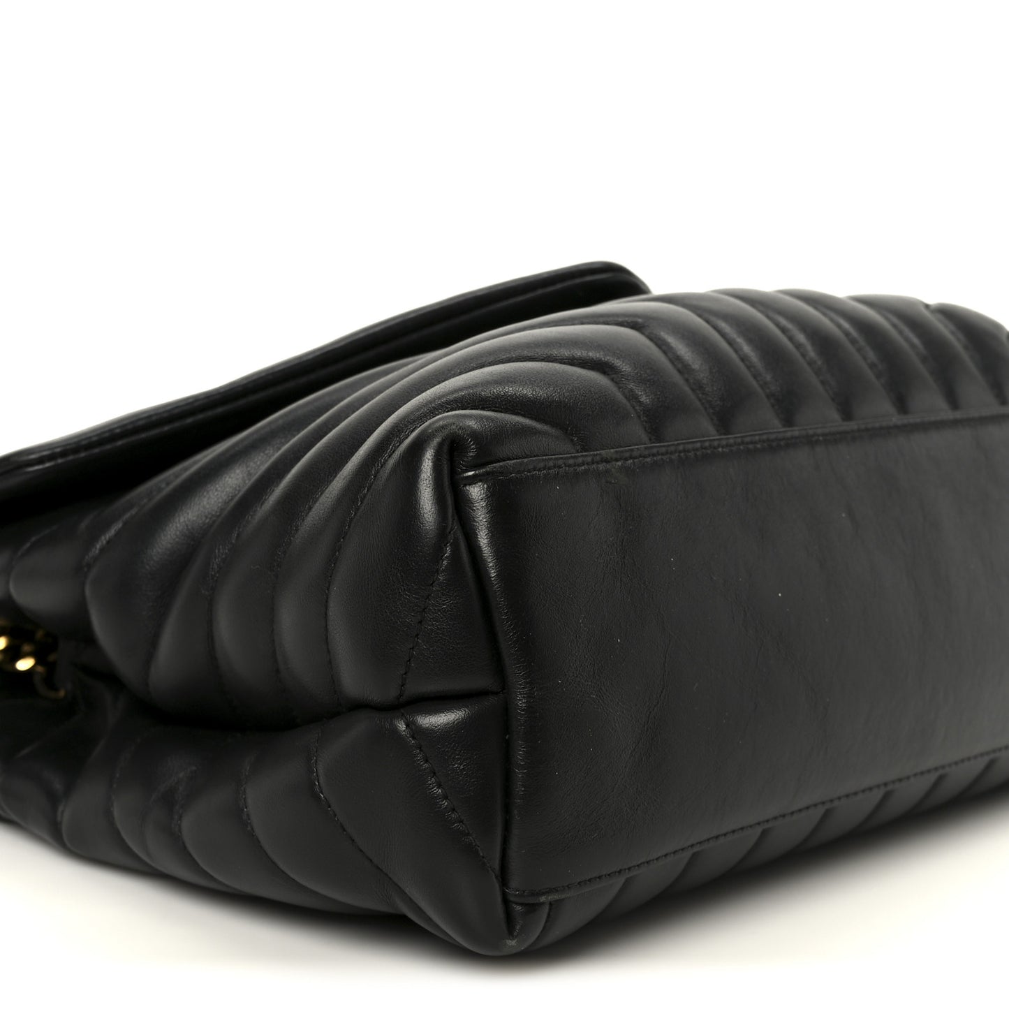 Grain de Poudre Calfskin Y Quilted Monogram Medium Loulou Chain Satchel Black
