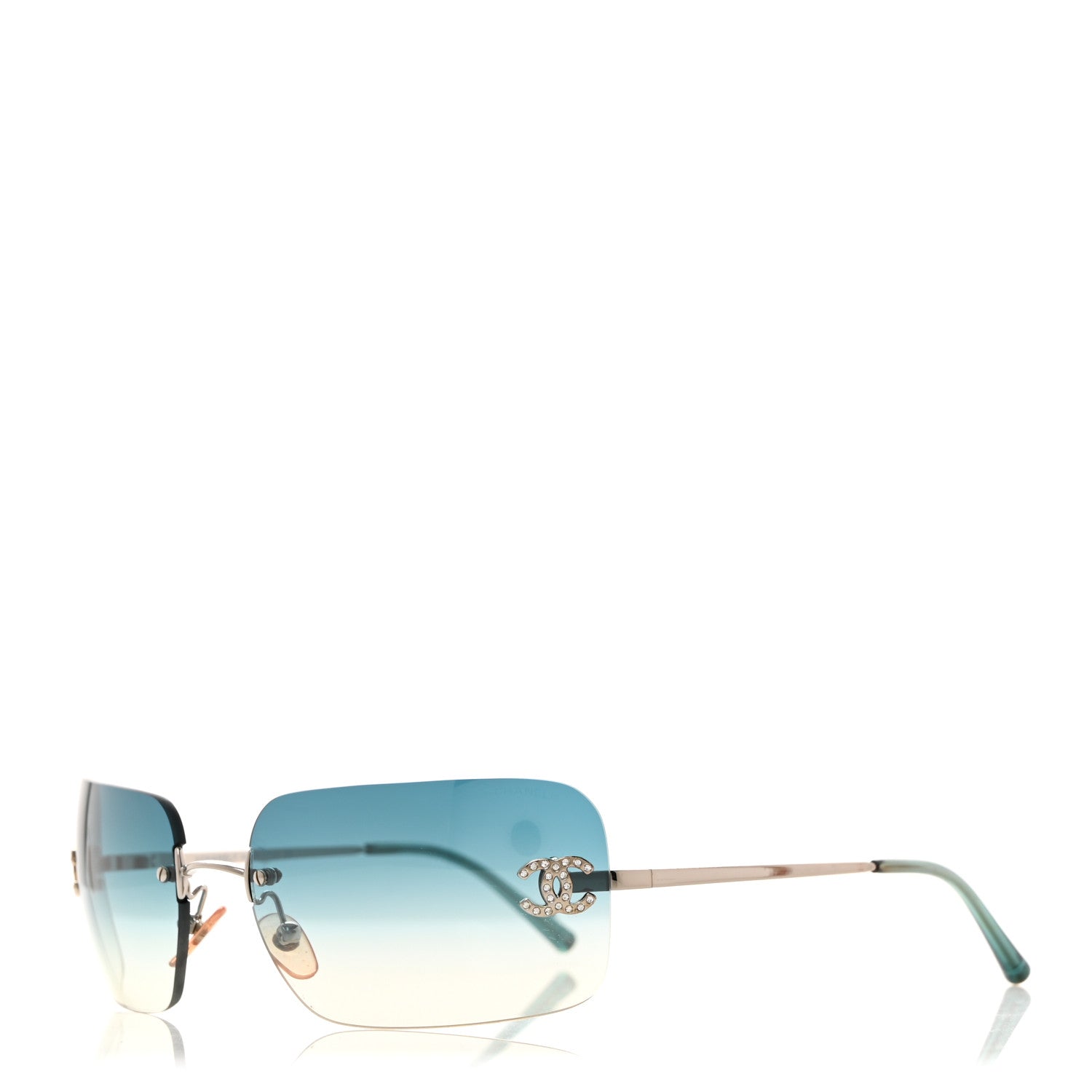 Chanel Metal Crystal CC Logo Sunglasses 4017-D Blue 1 of 9
