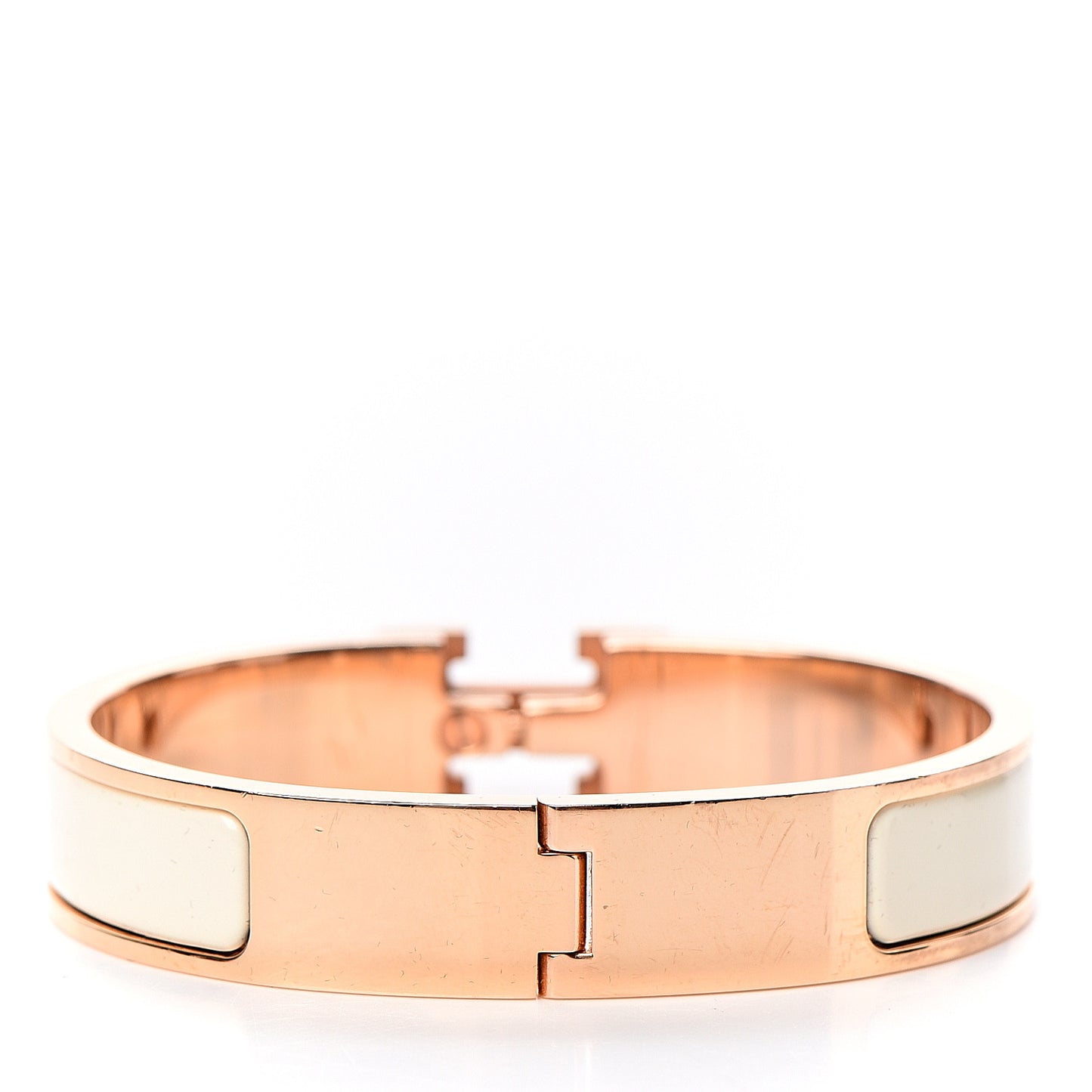 Enamel Narrow Clic Clac H Bracelet PM Craie