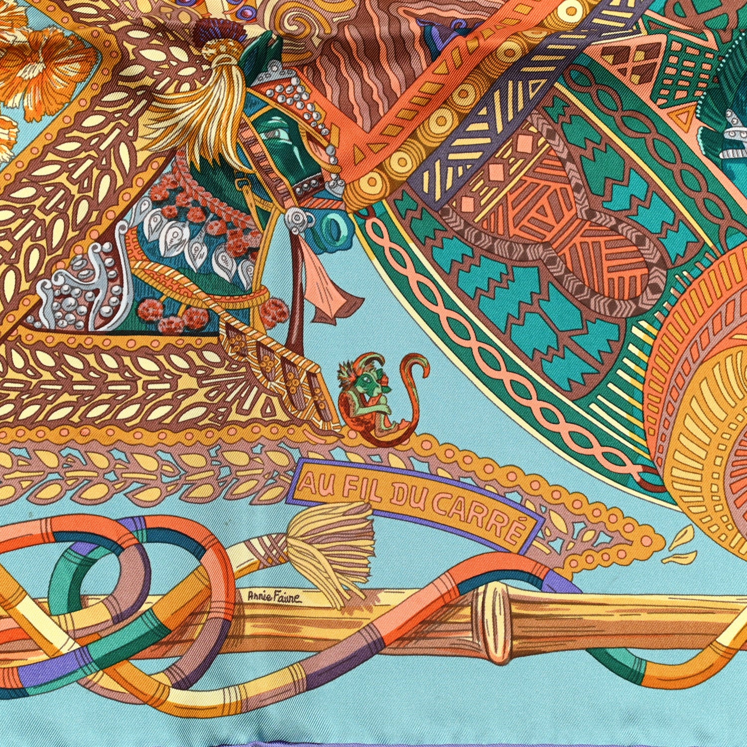 Hermes Silk Au Fil Du Carre Scarf 90 3 of 6