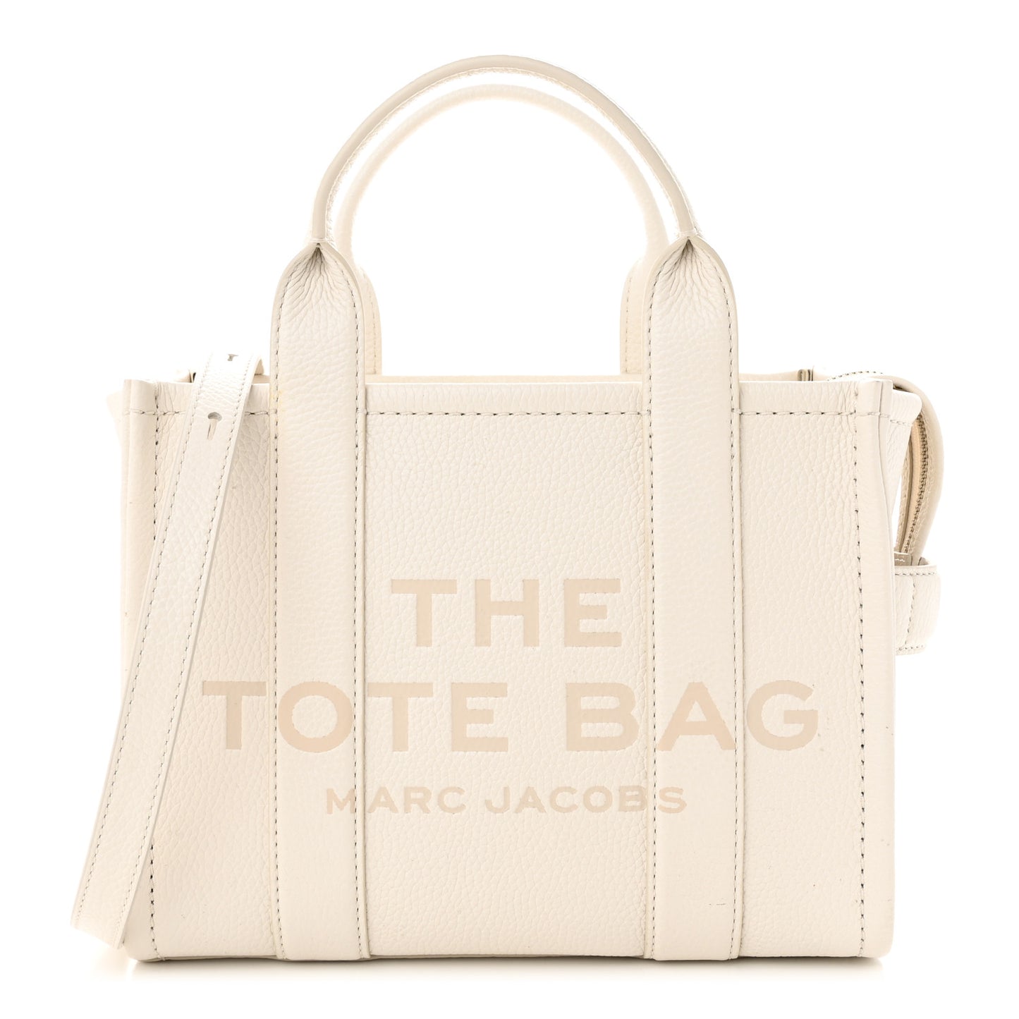 Grained Calfskin Mini The Tote Bag Cotton Silver