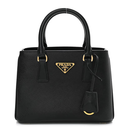 Prada Saffiano Lux Micro Galleria Shoulder Bag Black 1 of 10