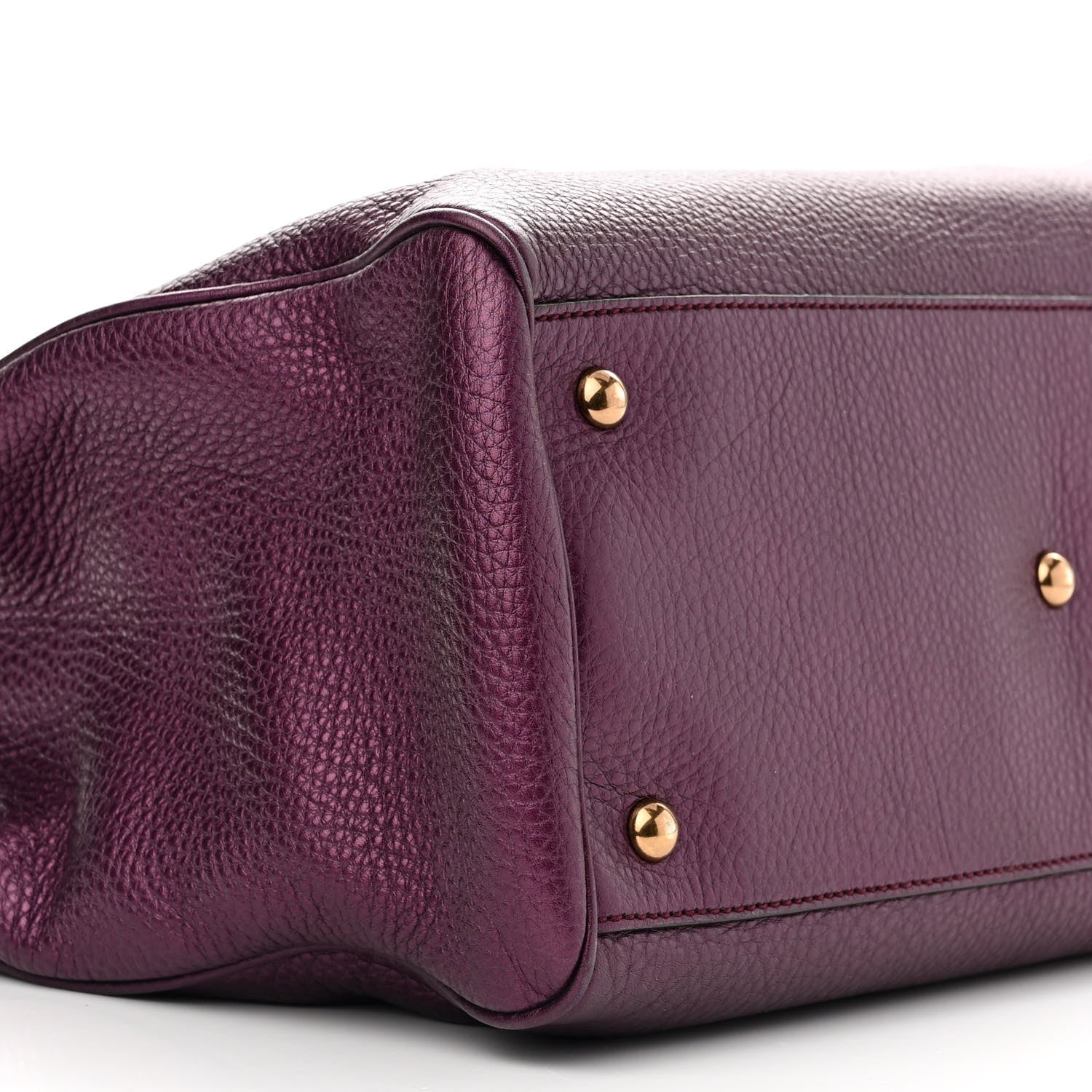 Gucci Pebbled Calfskin Medium Bamboo Shopper Tote Purple 10 of 13