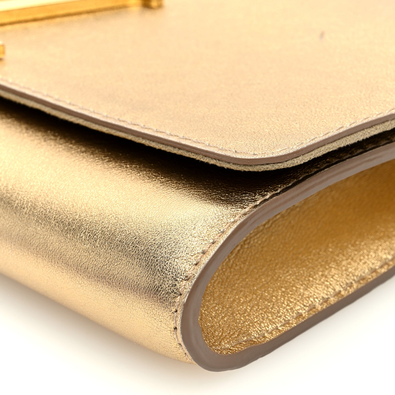 Louis Vuitton Metallic Calfskin Louise Clutch Gold 9 of 9