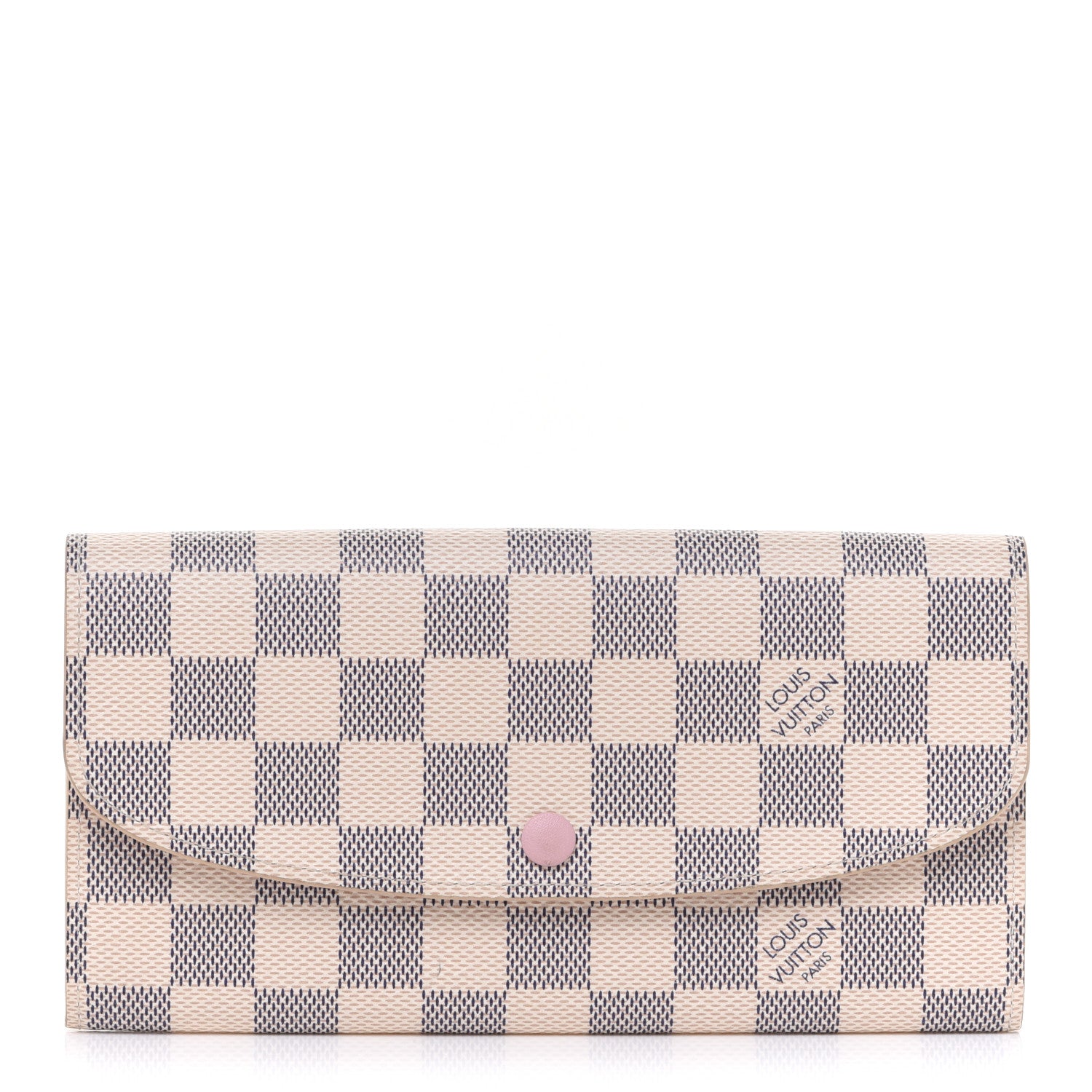 Louis Vuitton Damier Azur Emilie Wallet Rose Ballerine 1 of 7