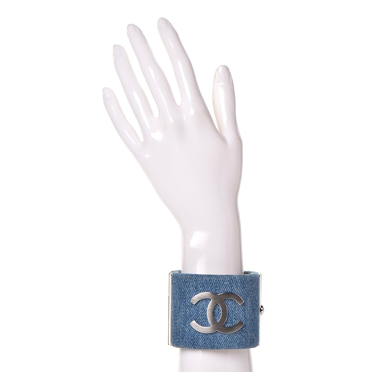 Denim CC Cuff Bracelet Blue
