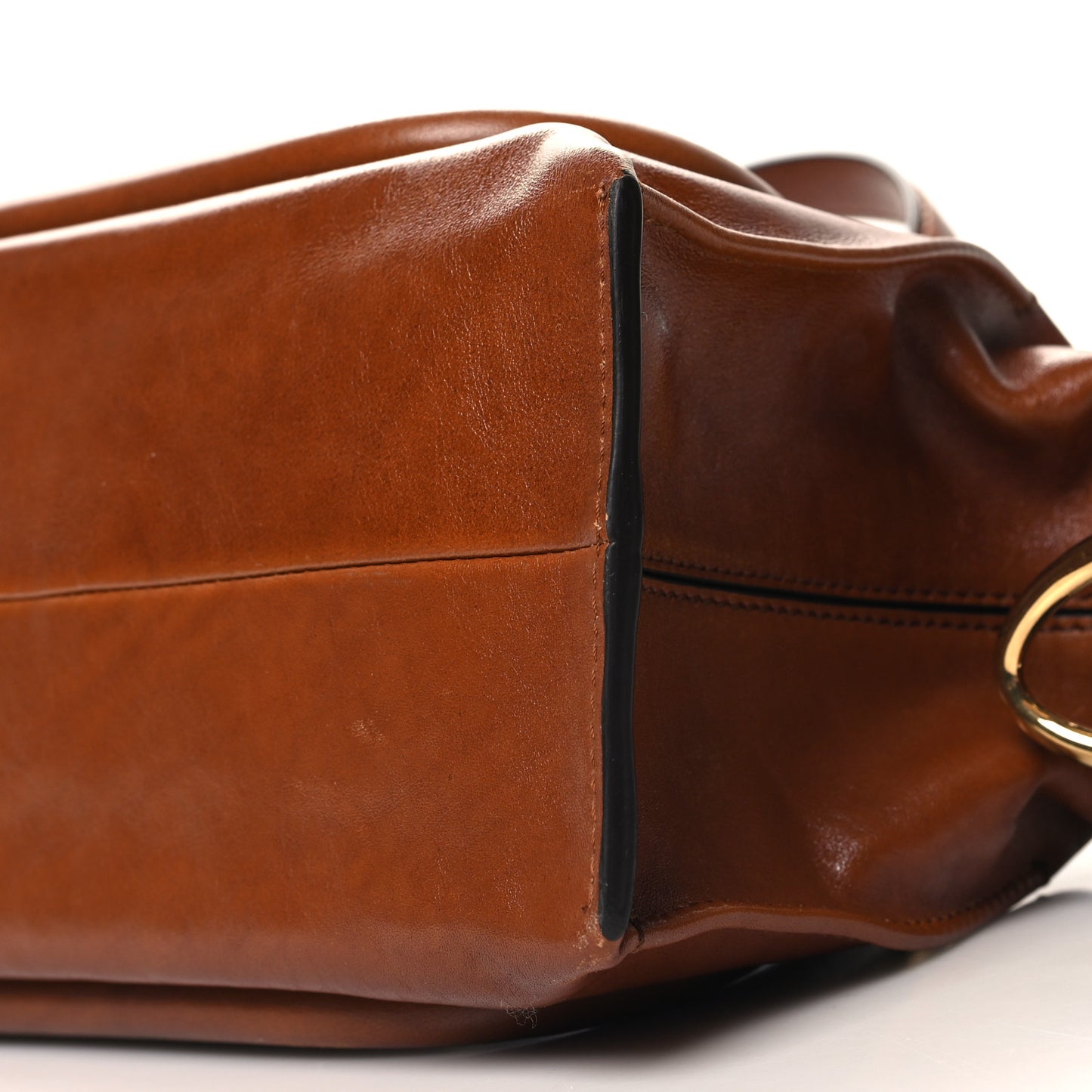 Shiny Calfskin Small Paraty 24 Clay Brown