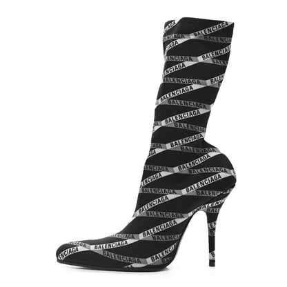 Balenciaga Spandex Losange Monogram 110mm Booties 38.5 Gris Black 1 of 7