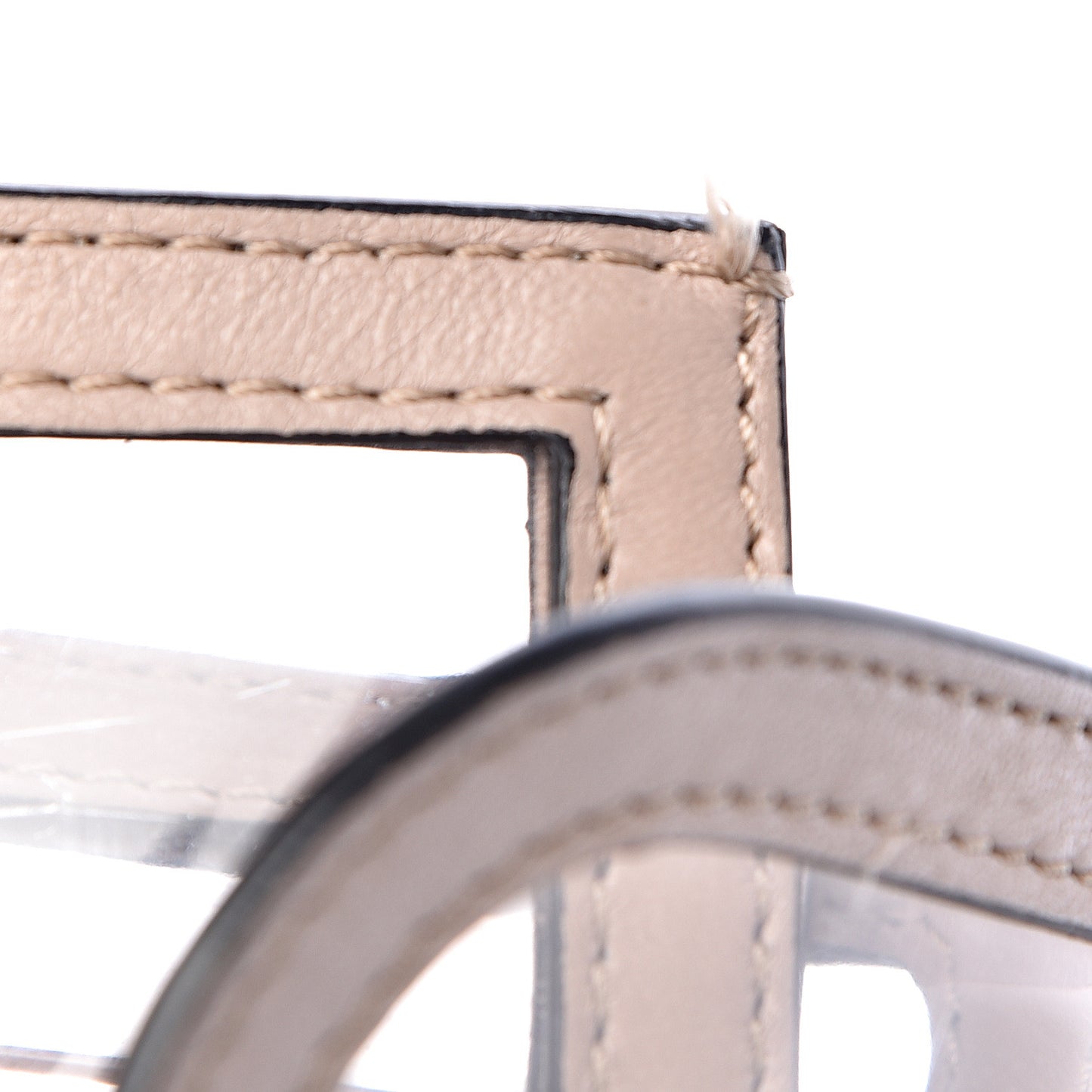 PVC Nappa Naked Small Glam Lock Rockstud Flap Poudre