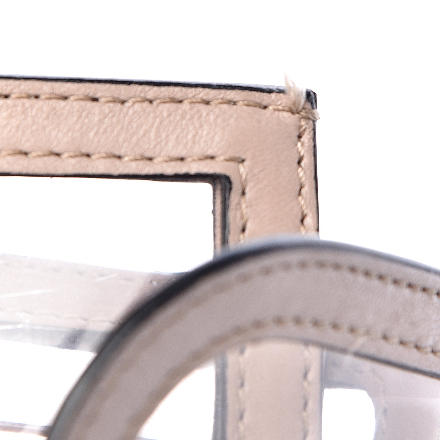 Valentino Garavani PVC Nappa Naked Small Glam Lock Rockstud Flap Poudre 9 of 12