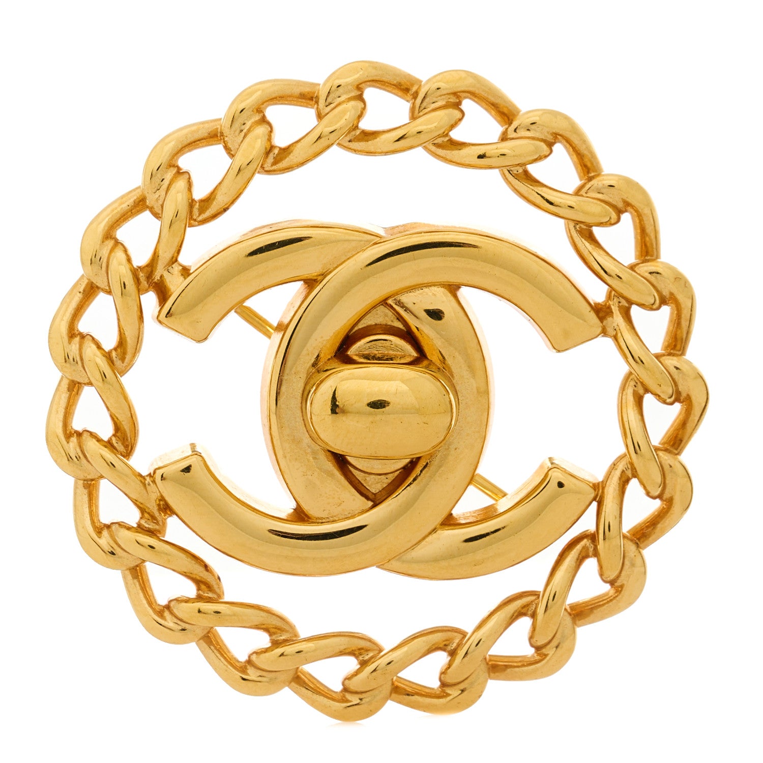 Chanel CC Brooch Gold 1 of 4