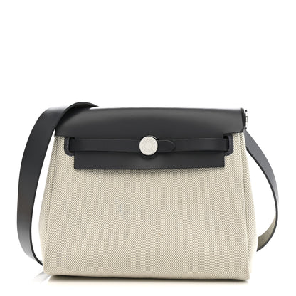Hermes Military Toile Vache Hunter Herbag Zip Retourne 20 Ecru Bleu Glacier Ardoise 1 of 11