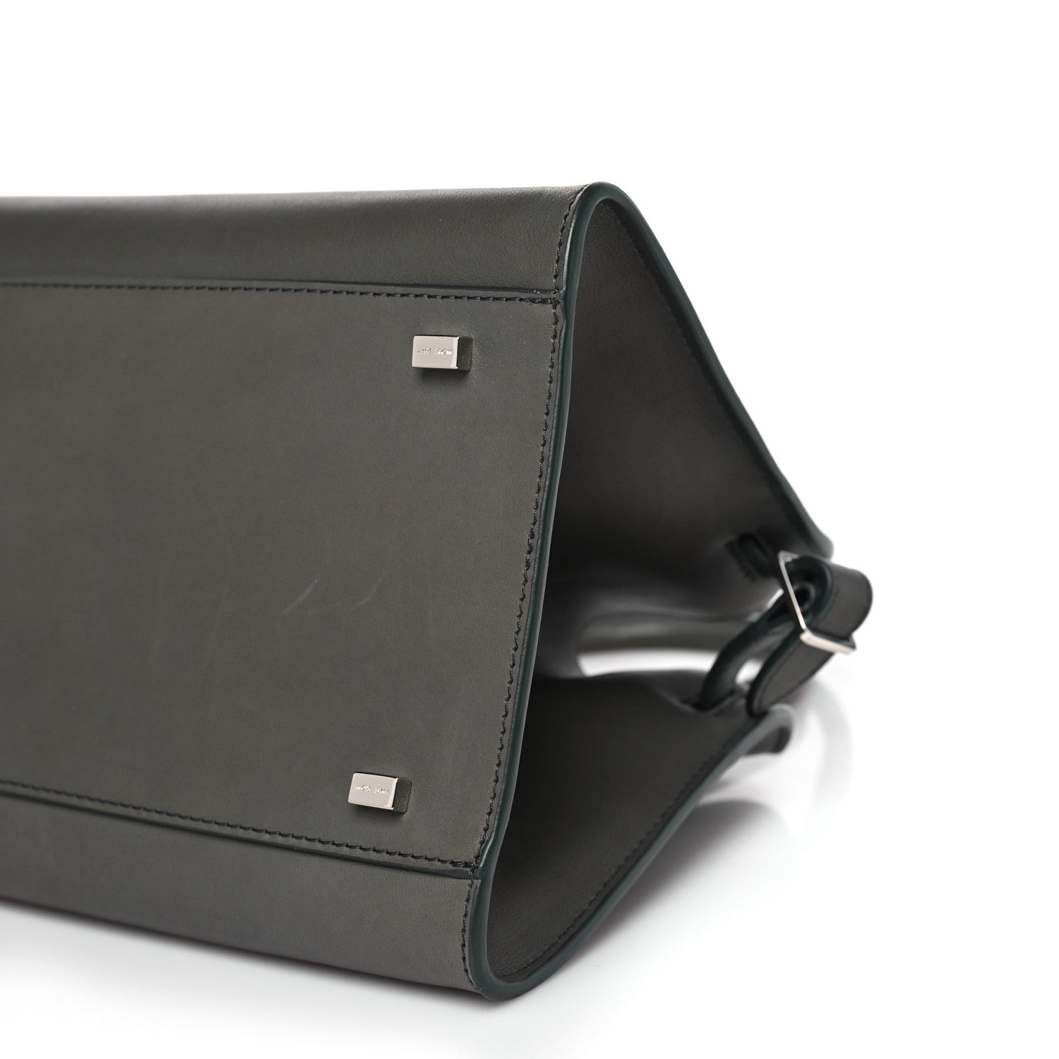 The Row Polished Saddle Calfskin Soft Margaux 10 Bag Koala Grey 9 of 9