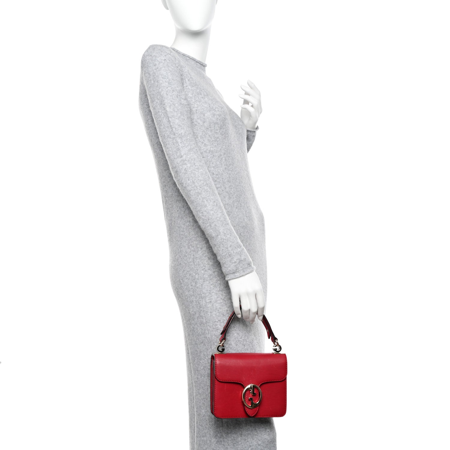 Gucci Calfskin Small 1973 Shoulder Flap Bag Hibiscus Red 2 of 19