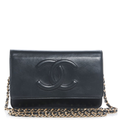 Chanel Lambskin Timeless CC Wallet on Chain WOC Gray 1 of 8