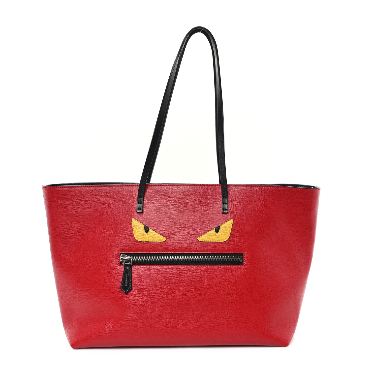 Fendi Vitello Elite Cuoio Monster Buggies Medium Roll Tote Mattone Black Multicolor Lavagna 1 of 12