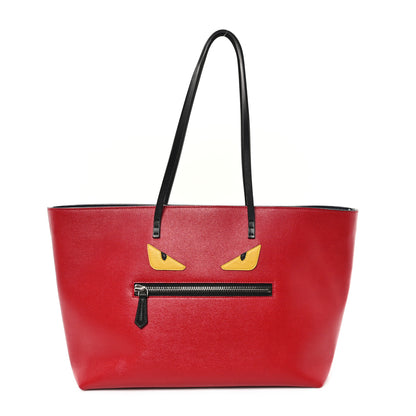 Fendi Vitello Elite Cuoio Monster Buggies Medium Roll Tote Mattone Black Multicolor Lavagna 1 of 12