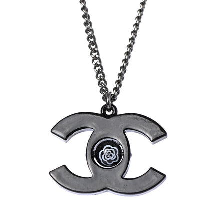 Chanel Enamel CC Camellia Necklace Black 4 of 6