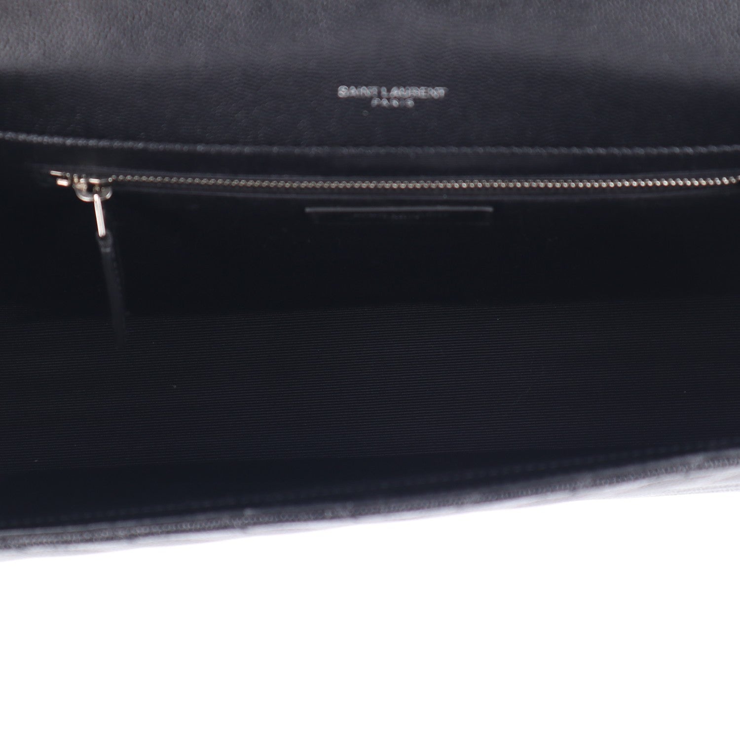 Saint Laurent Grain De Poudre Matelasse Chevron Large Monogram Satchel Black 5 of 11