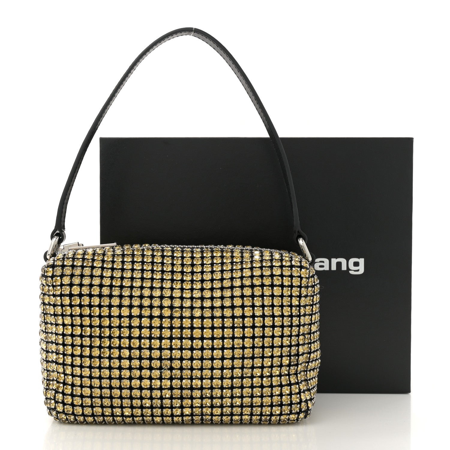 Alexander Wang Mesh Crystal Rhinestone Mini Heiress Pouch Porcelain 10 of 10
