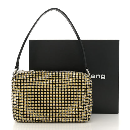 Alexander Wang Mesh Crystal Rhinestone Mini Heiress Pouch Porcelain 10 of 10