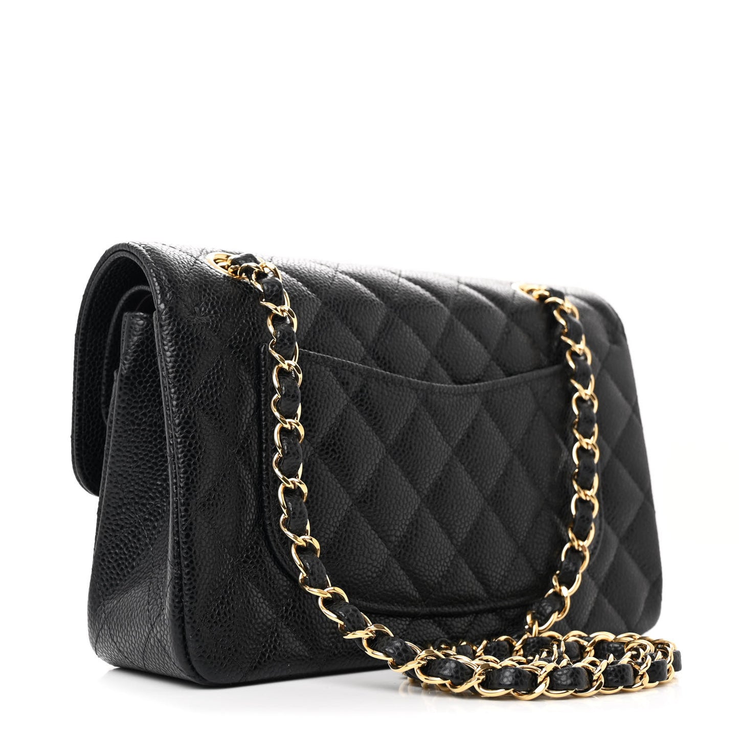 Caviar Quilted Small Double Flap Black