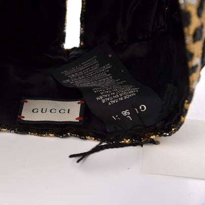 Gucci Metallic Leonte Turban L 58 Black Gold 7 of 8