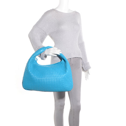 Bottega Veneta Nappa Intrecciato Large Veneta Hobo Azure 2 of 9