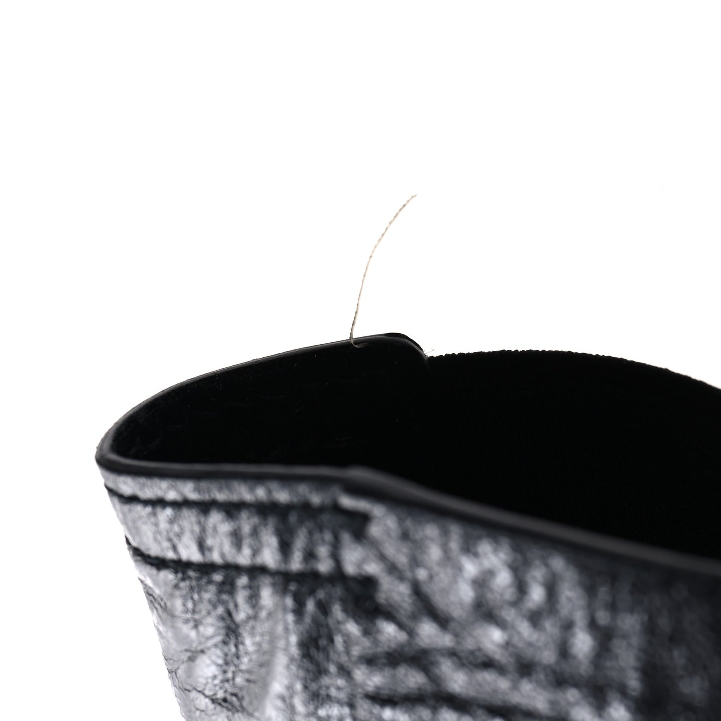 Crinkled Lambskin 135mm Saddle Belt Black