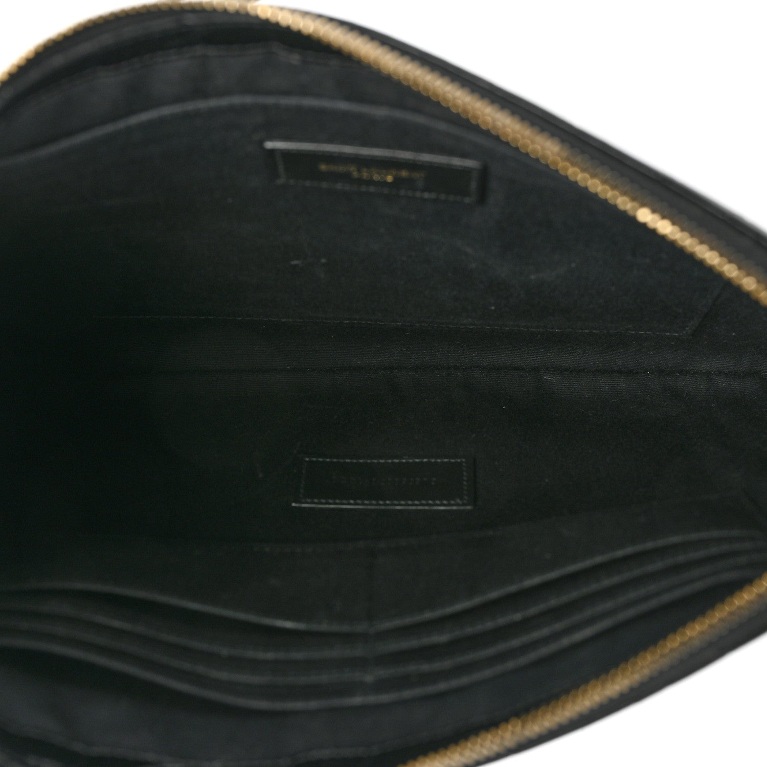 Saint Laurent Calfskin Crocodile Embossed Tablet Pouch Black 5 of 9