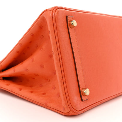 Hermes Ostrich Birkin 30 Orange 9 of 12