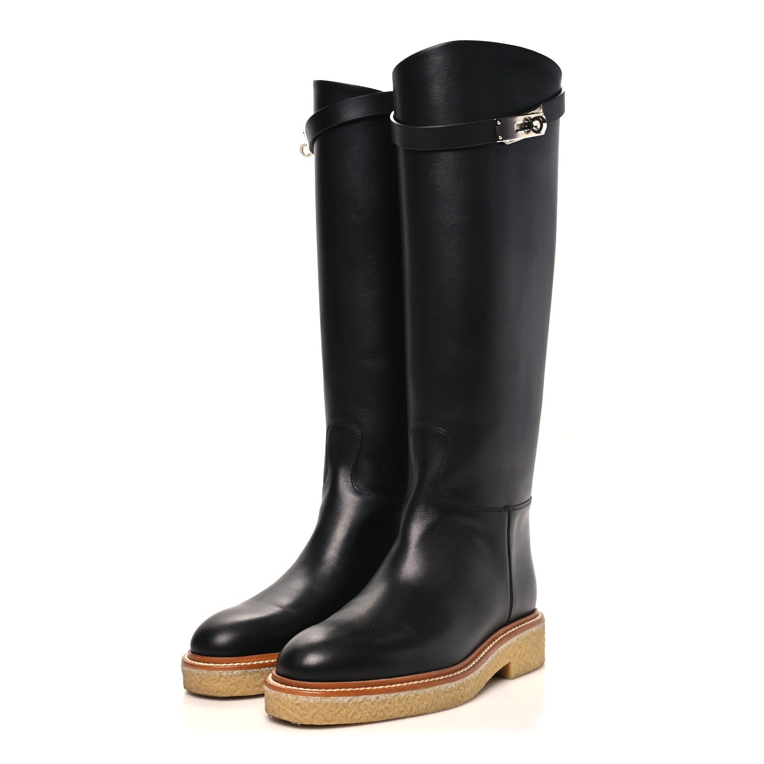 Hermes Calfskin Honey Boots 36 Black 3 of 10