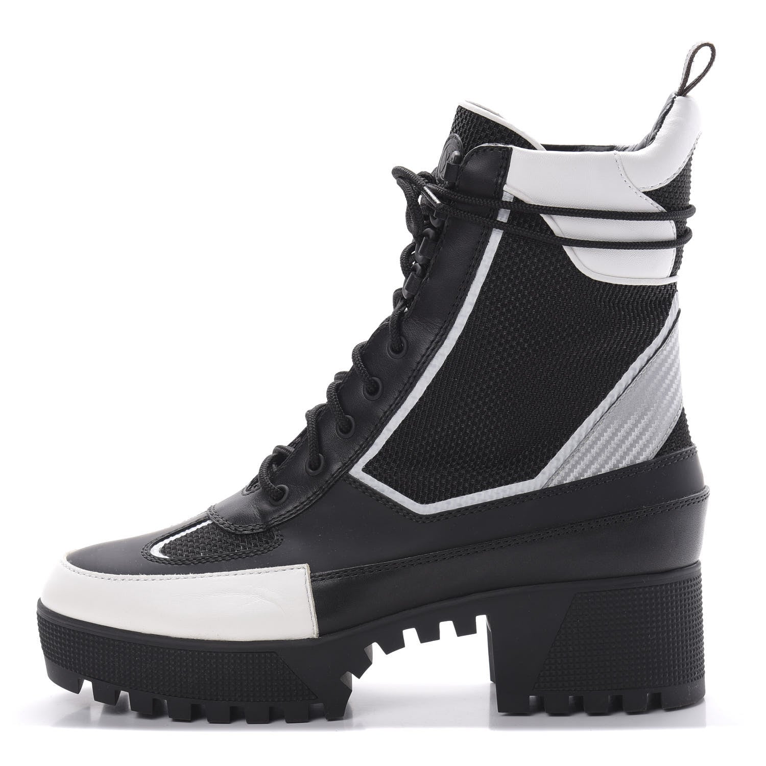 Louis Vuitton Calfskin Technical Nylon Laureate Platform Desert Boot 41 Black White 1 of 6