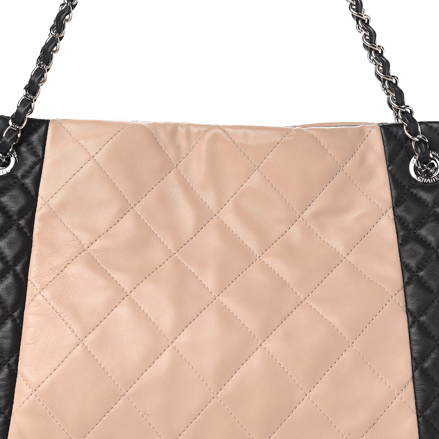 Chanel Lambskin Quilted CC Shopping Tote Black Rose Clair 14 of 15