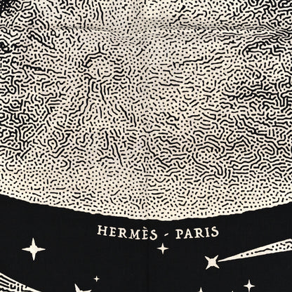 Hermes Silk Cashmere Clair De Lune Shawl 140 Black White 2 of 4