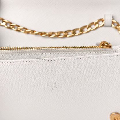 Prada Saffiano Lux Chain Wallet White 6 of 11