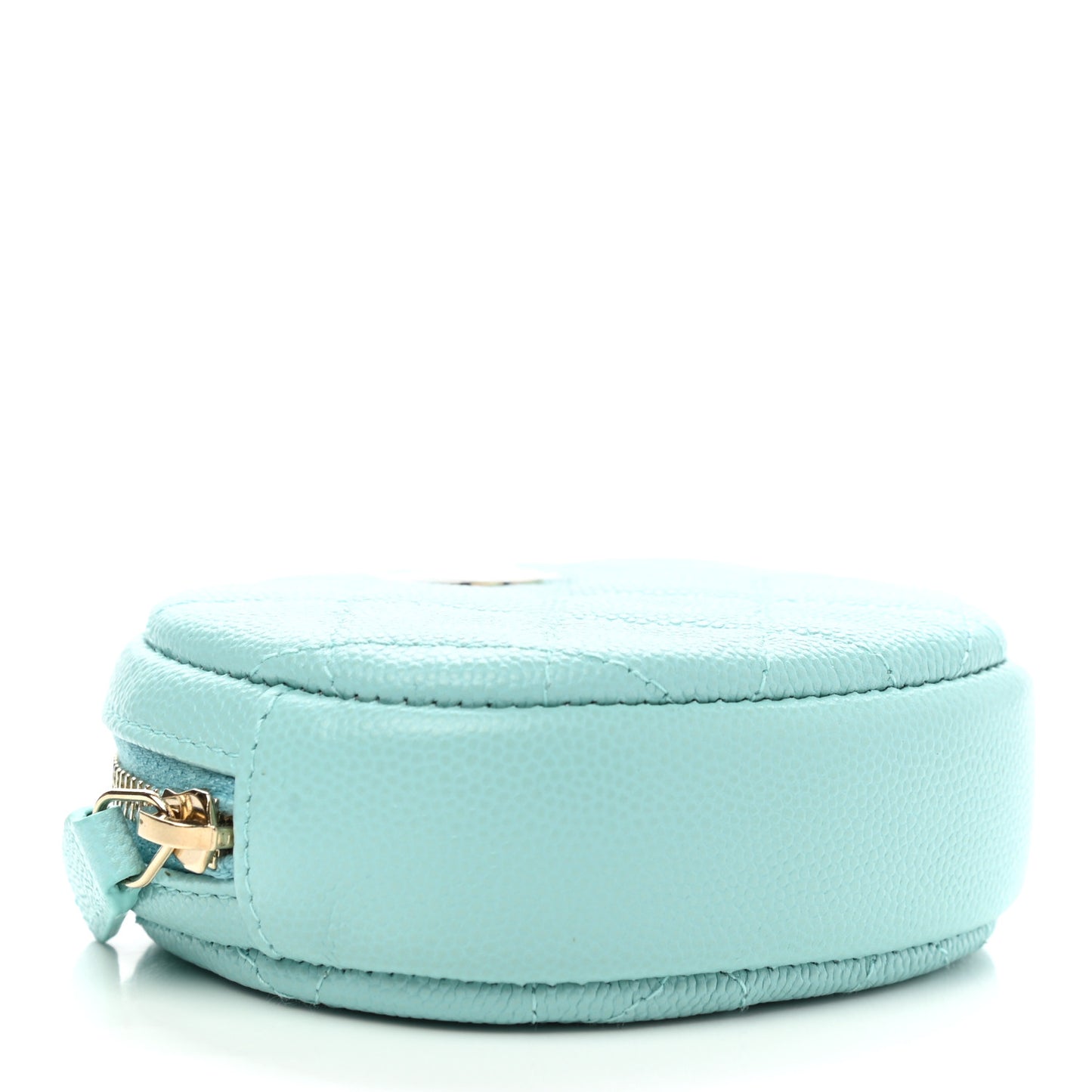 Caviar Quilted Zip Around Classic Coin Purse Light Blue