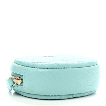 Chanel Caviar Quilted Zip Around Classic Coin Purse Light Blue 4 of 8